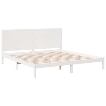 Massivholzbett Extra Lang ohne Matratze Weiß 180x220 cm