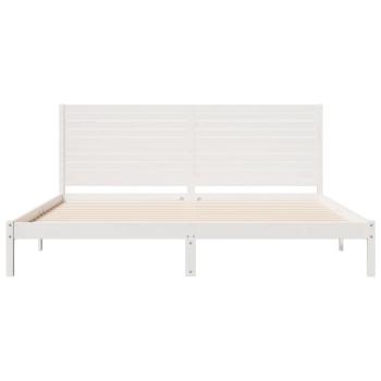 Massivholzbett Extra Lang ohne Matratze Weiß 180x220 cm