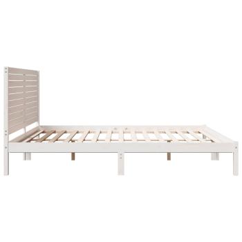 Massivholzbett Extra Lang ohne Matratze Weiß 180x220 cm