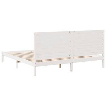 Massivholzbett Extra Lang ohne Matratze Weiß 180x220 cm