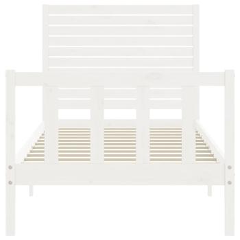 Massivholzbett ohne Matratze Weiß 90x200 cm Kiefernholz