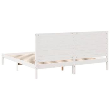 Massivholzbett Extra Lang ohne Matratze Weiß 180x210 cm