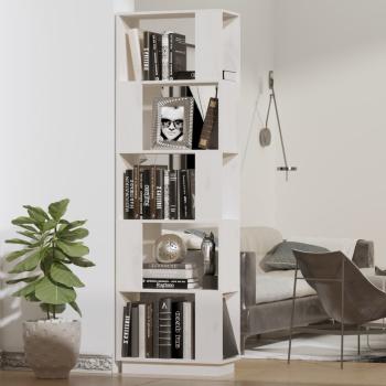 ARDEBO.de - Bücherregal/Raumteiler Weiß 51x25x163,5 cm Massivholz Kiefer