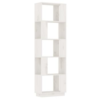 Bücherregal/Raumteiler Weiß 51x25x163,5 cm Massivholz Kiefer