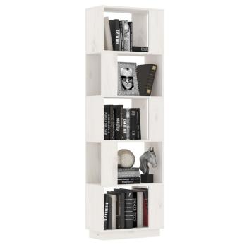 Bücherregal/Raumteiler Weiß 51x25x163,5 cm Massivholz Kiefer