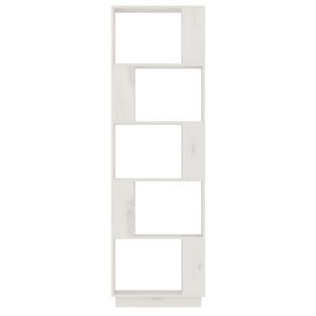 Bücherregal/Raumteiler Weiß 51x25x163,5 cm Massivholz Kiefer