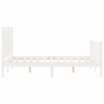 Massivholzbett ohne Matratze Weiß 140x200 cm Kiefernholz