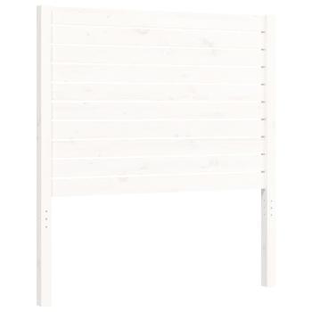Massivholzbett mit Kopfteil Weiß 90x200 cm