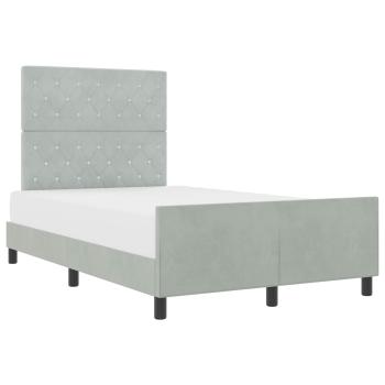 Bettgestell Hellgrau 120x190 cm Samt