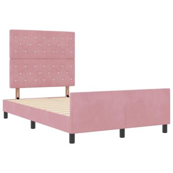 Bettgestell Rosa 120x190 cm Samt