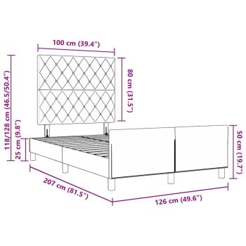 Bettgestell Rosa 120x190 cm Samt