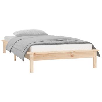 Massivholzbett mit LEDs 75x190 cm