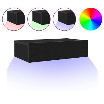 TV-Schrank mit LED-Leuchten Schwarze Eiche 60 x 35 x 15,5 cm