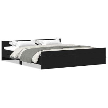 Bettgestell ohne Matratze Schwarze Eiche 180x200 cm Holzwerkstoff