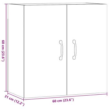 Wandschrank Schwarze Eiche 60 x 31 x 60 cm Holzwerkstoff