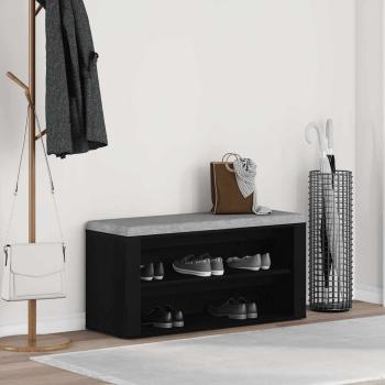 ARDEBO.de - Schuhbank Schwarze Eiche 100 x 35 x 45 cm Holzwerkstoff