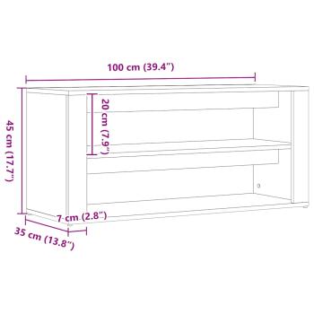 Schuhbank Schwarze Eiche 100 x 35 x 45 cm Holzwerkstoff
