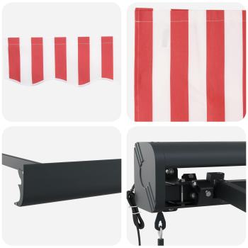 Automatische einziehbare Markise in rot-weiß gestreift 300x250 cm