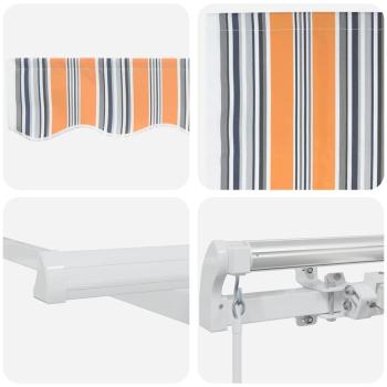 manuelle einziehbare Markise Multicolor Streifen 300x250 cm