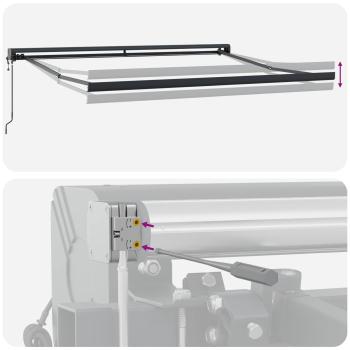 Automatische einziehbare Markise mit bunten Streifen 300x250 cm