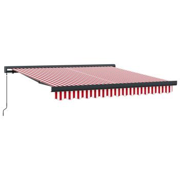 Ausziehbare Markise Rot und Weiß 350 x 250 cm