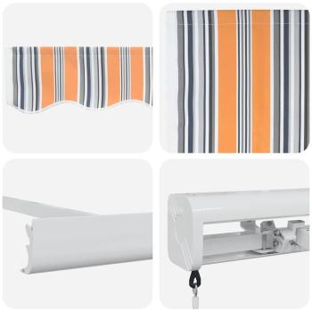 Manuelle Einziehbare Markise Mehrfarbig Gestreift 350x250 cm