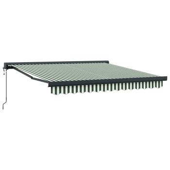 Automatische einziehbare Markise Grün und Weiß 350x250 cm