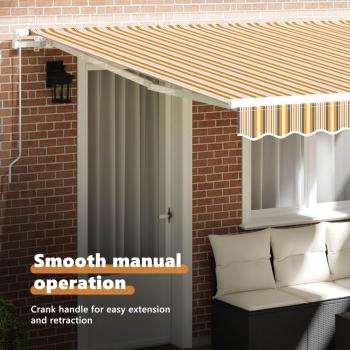 Einziehmarkise Manuelle Mehrfarbig Gestreift 400x350 cm
