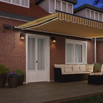 Manuelle einziehbare Markise mit LED mehrfarbigem Streifen 500x300 cm