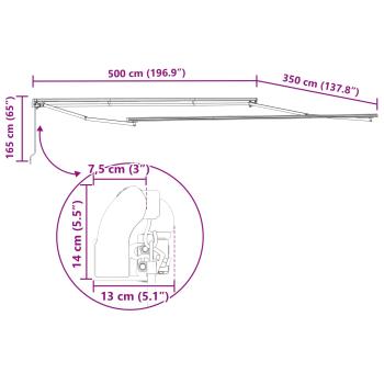 Manuelle einziehbare Markise Orange und Braun 500x350 cm