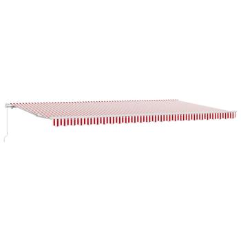 Einziehmarkise Manuell Rot und Weiß Gestreift 600x300 cm