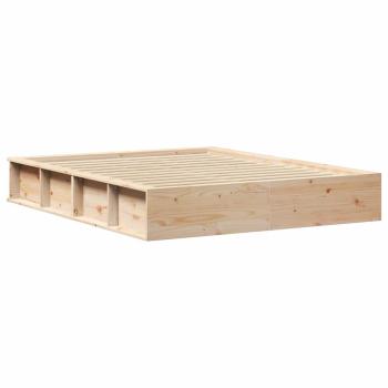 Bettgestell mit Hochklapp-Speicher 150x200 cm Massivholz Kiefer