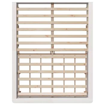 Bettgestell mit Lift-Up Stauraum Weiß 150x200 cm Massivholz Kiefer
