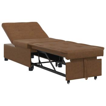 Schlafsofa 3-in-1 Auszieh-Design braunes Kunstleder