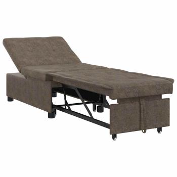 3-in-1 Schlafsofa Dunkelgraues Faux Wildleder