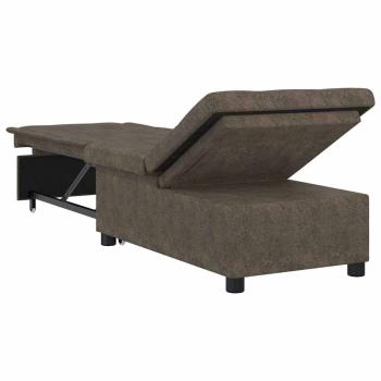 3-in-1 Schlafsofa Dunkelgraues Faux Wildleder
