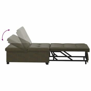 3-in-1 Schlafsofa Dunkelgraues Faux Wildleder