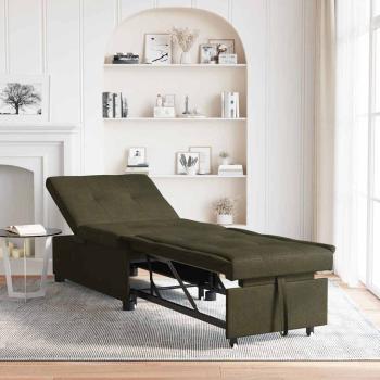 ARDEBO.de - Sofa Bed 3-in-1 Ausziehbares Design Armeegrünes Faux Wildleder