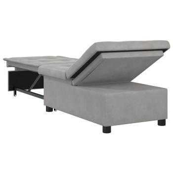 Schlafsofa 3-in-1 Ausziehbares Design hellgrauer Stoff