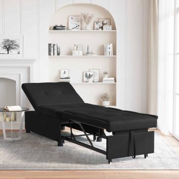 ARDEBO.de - Schlafsofa 3-in-1 Auszieh-Design Schwarzer Stoff