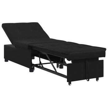 Schlafsofa 3-in-1 Auszieh-Design Schwarzer Stoff