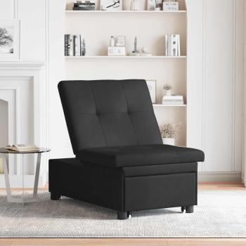 Schlafsofa 3-in-1 Auszieh-Design Schwarzer Stoff