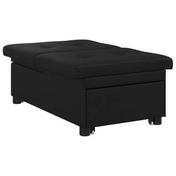 Schlafsofa 3-in-1 Auszieh-Design Schwarzer Stoff