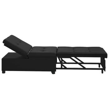Schlafsofa 3-in-1 Auszieh-Design Schwarzer Stoff