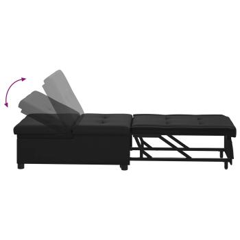 Schlafsofa 3-in-1 Auszieh-Design Schwarzer Stoff