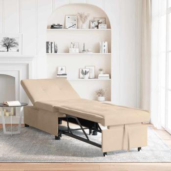 ARDEBO.de - Sofa Bett 3-in-1 Auszieh-Design Creme Stoff
