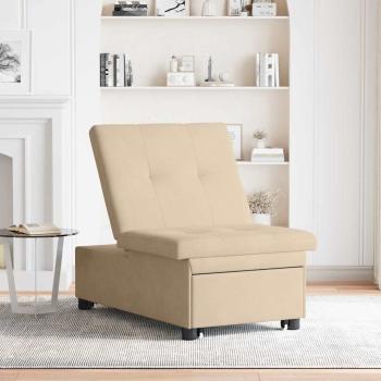 Sofa Bett 3-in-1 Auszieh-Design Creme Stoff
