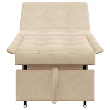 Sofa Bett 3-in-1 Auszieh-Design Creme Stoff