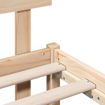 Bettrahmen mit Kopfteil 90x200 cm Massivholz Kiefer