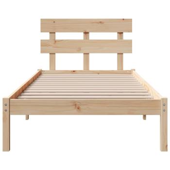 Bettgestell mit Kopfteil 75x190 cm Massivholz Kiefer